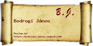 Bodrogi János névjegykártya
