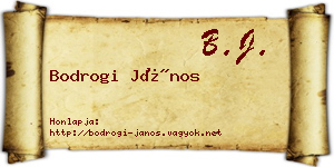 Bodrogi János névjegykártya