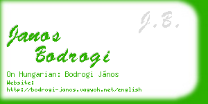 janos bodrogi business card